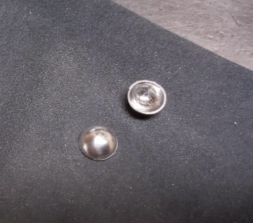 Judy Larson's Domed Stud with Drop Loop - , Metalwork, Cutting, Cutting Tool, Cutters, How To Punch Holes, Hole Punching, Punch A Hole, Stamping, Stamps, Butane Torch, Soldering, Solder, Run the bottom of each domed disc 